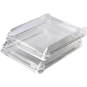 Image of Rexel Nimbus A4 Letter Tray Self Stacking Acrylic Clear Single