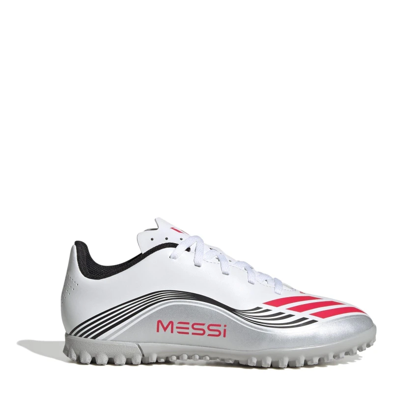 Image of adidas F50 Club Juniors Astro Turf Football Boots White/Red male 5.5 (38.7)