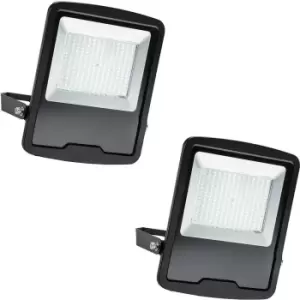 Image of 2 PACK Slim Outdoor IP65 Floodlight - 150W Daylight White LED - High Output