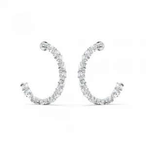 Image of Swarovski Tennis Deluxe White Crystal Hoop Earrings 5562128