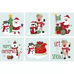 Image of Eurowrap Let it Snow! Gel Christmas Window Stickers (One Size) (Multicoloured)