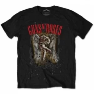 Image of Guns N Roses Sketched Cherub Mens Black T Shirt: Medium