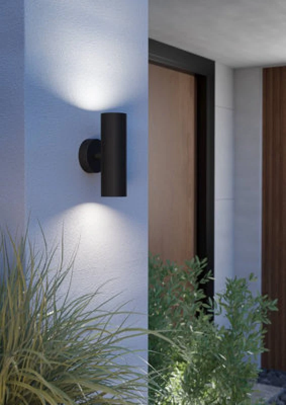 Image of EGLO TOMELLOSO Modern Outdoor Wall Light, Black 902038