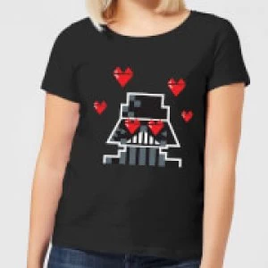 Image of Star Wars Valentine's Vader In Love Womens T-Shirt - Black - S