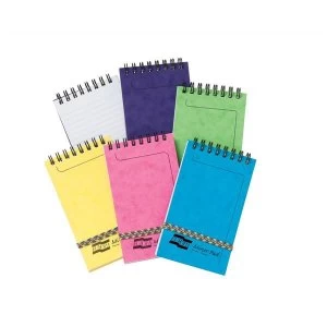 Image of Europa Minor Notepad Wirebound Elasticated Ruled 80gsm 120 Pages 127x76mm Assorted C Ref 3151Z Pack 20