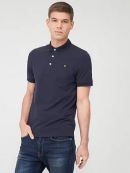 Image of Farah Blanes Pique Polo Shirt - Navy, Size 2XL, Men