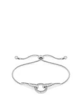 Image of Jon Richard Silver Plated Circle Link Toggle Bracelet