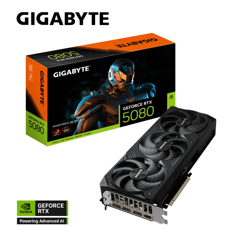 Image of Gigabyte GeForce RTX 5080 Windforce OC SFF 16GB GDDR7 PCI-Express Graphics Card