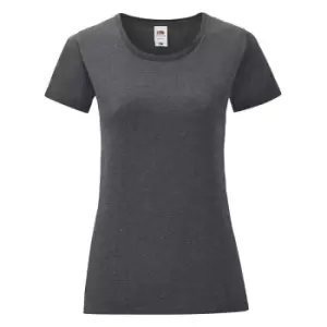 Image of Fruit Of The Loom Womens/Ladies Iconic T-Shirt (L) (Dark Heather)