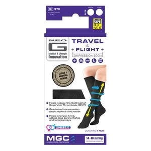 Image of Neo G Travel and Flight Compression Socks - Large - Black