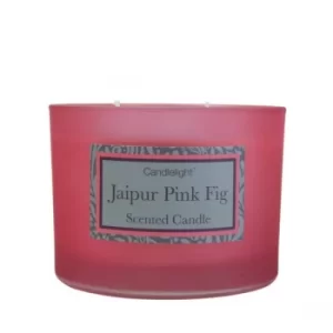 Image of Jaipur Pink Fig 2 Wick glass filled Pot Candle Pear and Fig Scent