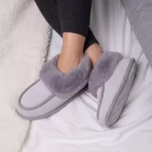 Image of totes Isotoner Real Suede Ladies Slipper Booties Grey