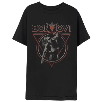 Image of Bon Jovi - Triangle Overlap Unisex Small T-Shirt - Black