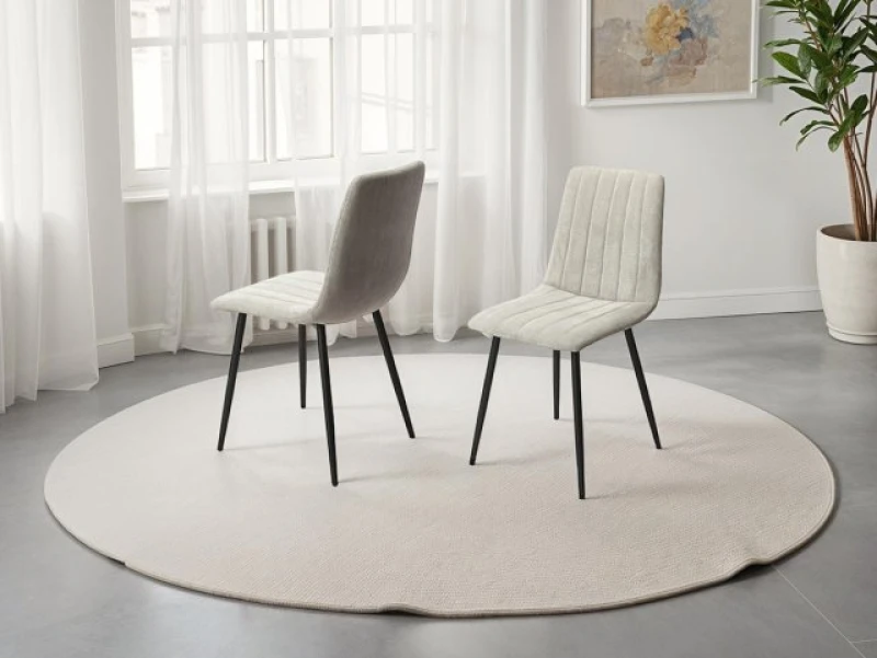 Image of Core Products Aspen Straight Stitch Dining Chair With Black Tapered Legs (Pair) Light Grey
