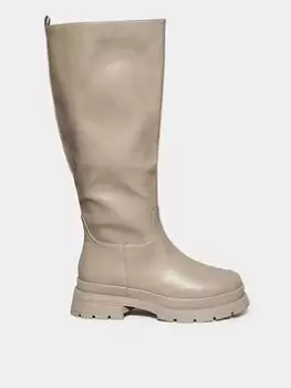 Image of Yours Extra Wide Fit Pull On Calf Boot Pu - Natural, Size 7Eee, Women
