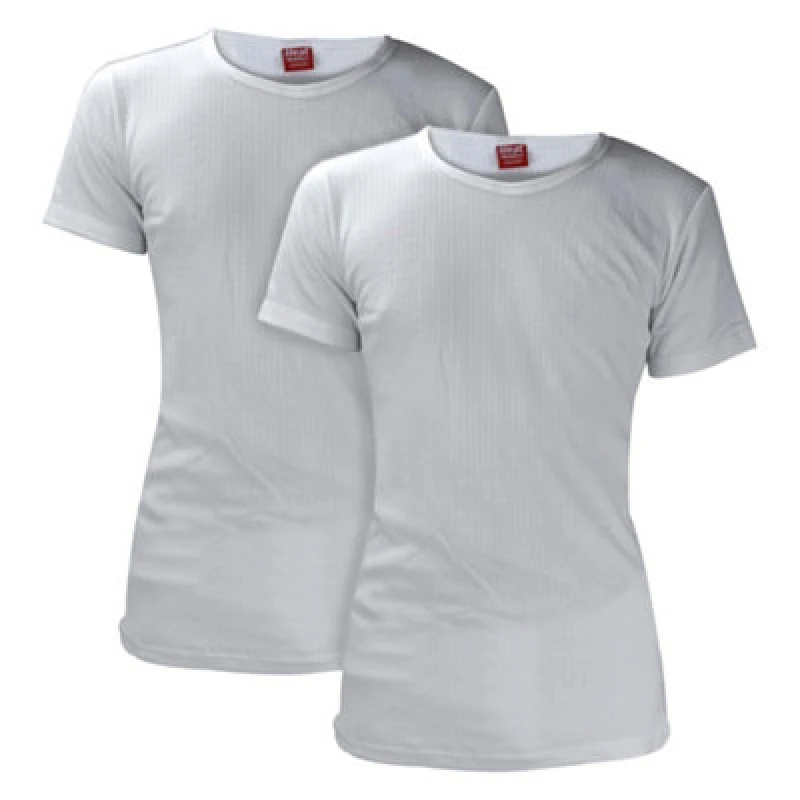 Image of Heat Holders 2 Pack Mens Short Sleeve Thermal Top For Winter - XXL - White