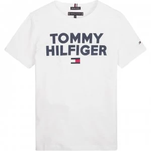 Image of Tommy Hilfiger Junior Boys Corp Logo T Shirt - Bright White