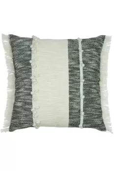 Image of Otto Scandi Inspired Woven Looped Knot Fringed Cushion