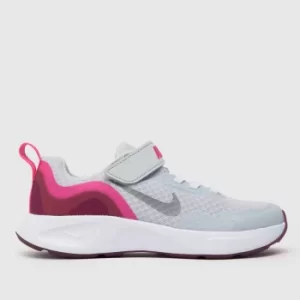 Image of Nike Light Grey Wearallday Girls Junior Trainers