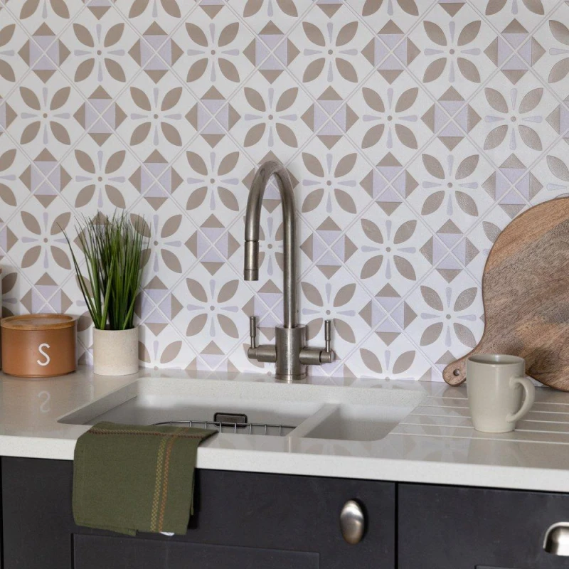 Image of D C Fix 3D Splashback Wallpaper Oriental Element Beige unisex 67.5CMX4M