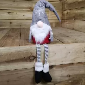 Image of Christmas 74cm Sitting Bearded Gonk with Dangly Legs in Grey Hat - Festive