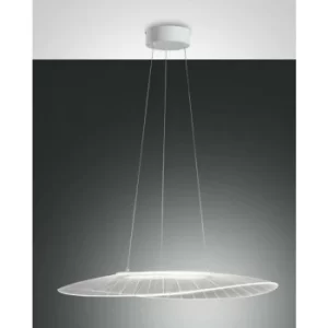 Image of Fabas Luce Vela LED Dome Pendant Ceiling Lights White Glass