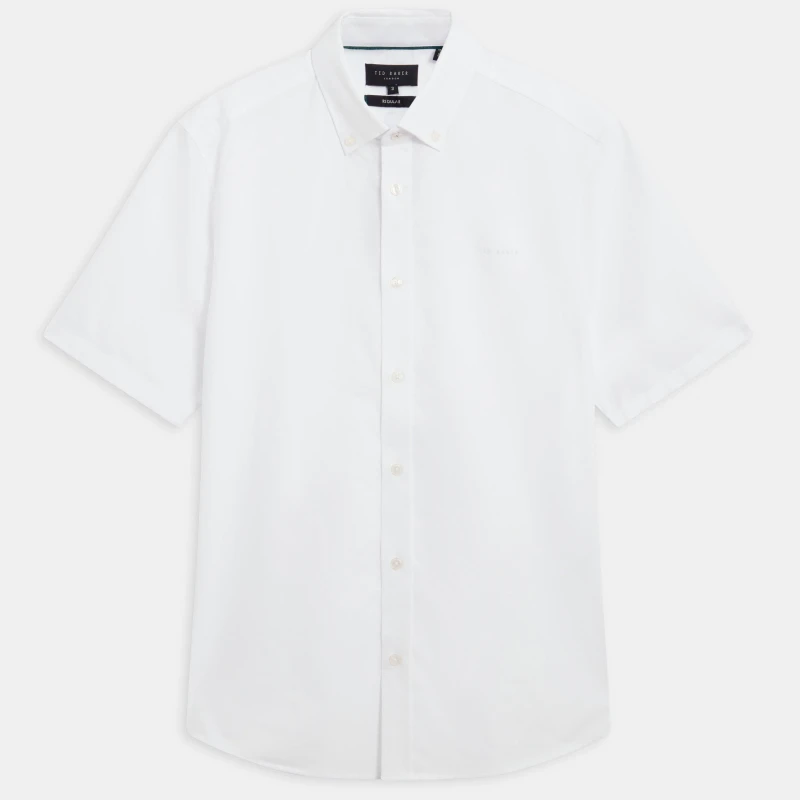Image of Ted Baker SS Reg Fit Oxford Shirt White male XS (1)