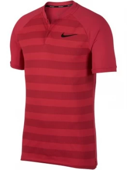 Image of Mens Nike Momentum Stripe Blade Polo Red