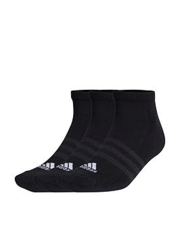 Image of adidas C Spw Low 3p Crew Sock Unisex Kids Crew Socks 2-3.5 Black 41860903030