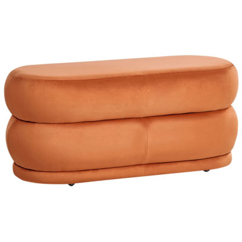Image of Beliani Bench Ellendale Velvet Orange
