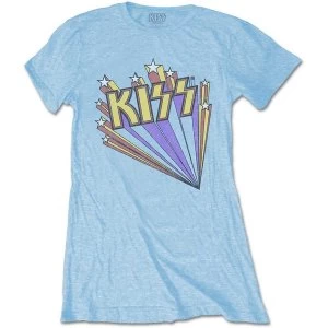 Image of KISS - Stars Womens Medium T-Shirt - Light Blue