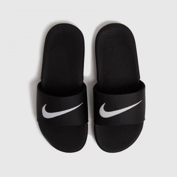 Image of Nike Black & White Kawa SLIDERS Youth