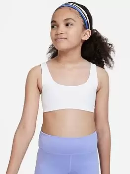 Image of Nike Older Girls Dri-fit Alate All U Sports Bra - White/Black, Size Xs=7-8 Years, Women