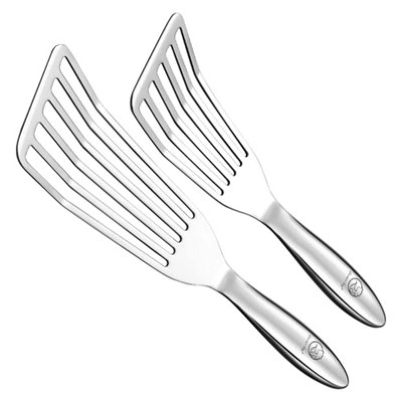 Image of Gourmet Easy Set Of 2 Stainless Steel Spatula - Silver