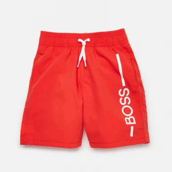 Image of Hugo Boss Logo Swim Shorts Bright Red Size 14 Years Boys