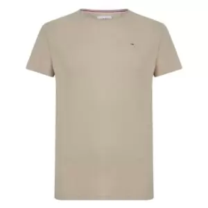 Image of Tommy Jeans Tommy Jeans Slim Jaspe Crew Neck T-Shirt Mens - Beige
