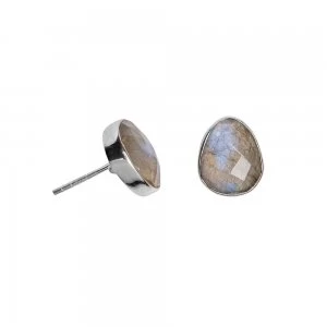 Image of Juvi Designs Sterling silver boho oval stud Grey