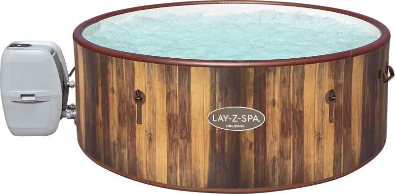 Image of Lay-Z-Spa Helsinki Smart AirJet Plus Hot Tub - Nordic Wood Effect