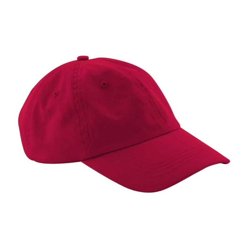 Image of Beechfield Beechfield Men 6 Panel Low Profile Dad Hat in Red Red One Size Male 5063693810467