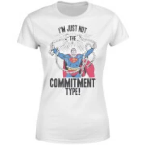 Image of DC Originals Superman Commitment Type Womens T-Shirt - White