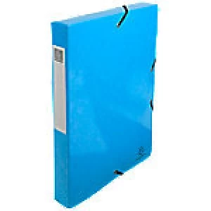 Image of Exacompta Filing Box 59927E Turquoise Glossy Laminated Card 25 x 4 x 33 cm