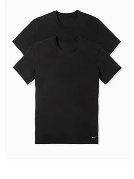 Image of Nike Underwear Underwear Short Sleeve 2 Pack Undershirt - Black, Size L, Men