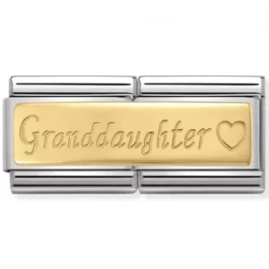 Image of Nomination CLASSIC Gold Double Engraved Grandaughter Charm 030710/15
