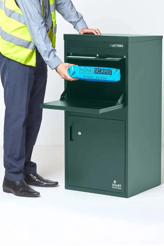 Image of Homescapes Smart Parcel Box Extra Large Front & Rear Access Green