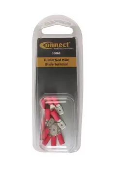 Image of 6.3mm Red Male Blade Terminal Pk 10 Connect 36868