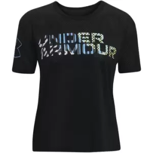 Image of Under Armour Armour Mesh Geo Graphic T Shirt - Black