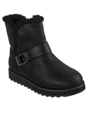 Image of Skechers Keepsakes 2.0 Layered Buckle Wrap Boots, Black, Size 3, Women