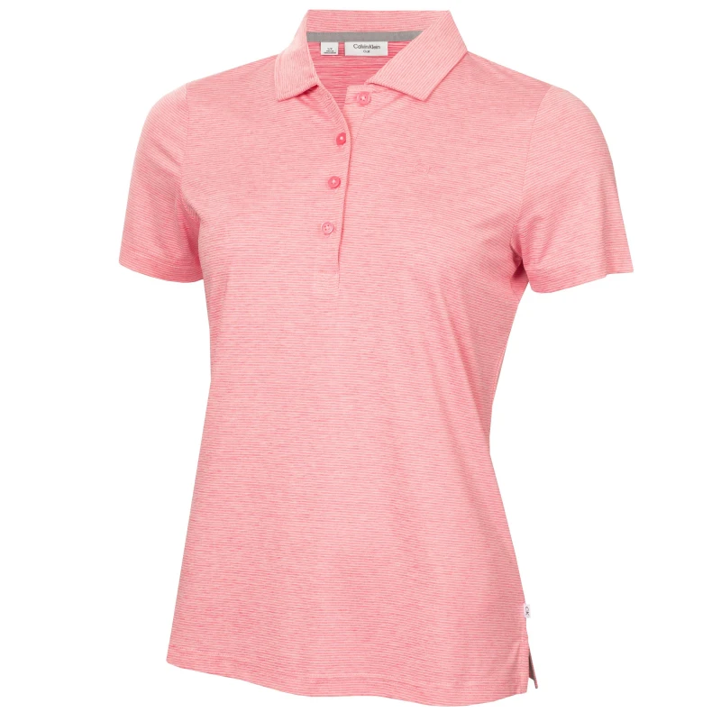 Image of Calvin Klein Golf Womens Short-Sleeve Performance Polo Shirt Pink female 8 (XS)