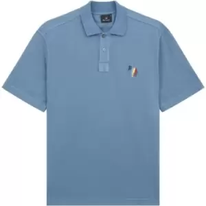 Image of Paul Smith Broad Stripe Zebra Polo Shirt - Blue