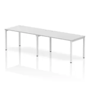 Image of Impulse Bench Single Row 2 Person 1400 White Frame Office Bench Desk White